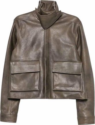 Rick Owens Tower Alice calfskin leather jacket