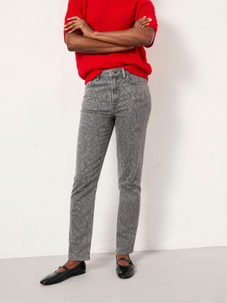 Fat Face FatFace Grey Denim Floral Bouquet Laser Print Jeans