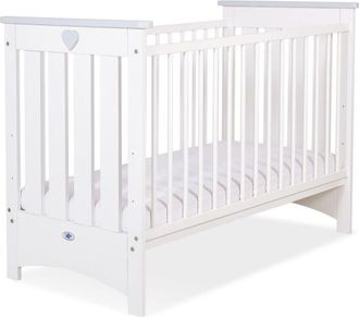 OEM Cuna De Madera 120x60cm Lorenzo Iii Blanca Y Gris, Con Protectores De Mordedores