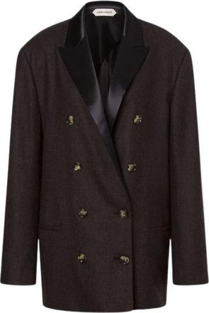 Alberta Ferretti Lichtgewicht double-breasted wollen blazer - Dames - Blazers - Grijs - XS - Wol - Jassen