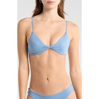 Volcom Simply Seamless Twist Front Bikini Top in Bay Blue at Nordstrom Rack, Size Small