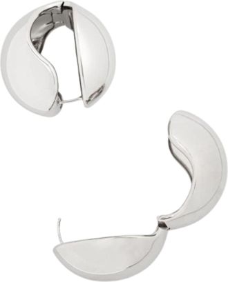 Coperni Womens Earrings Xl Logo Creole Silver Brass