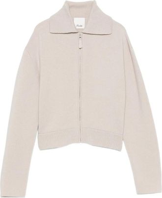 Allude Zip-up Ribbed-trim Cardigan