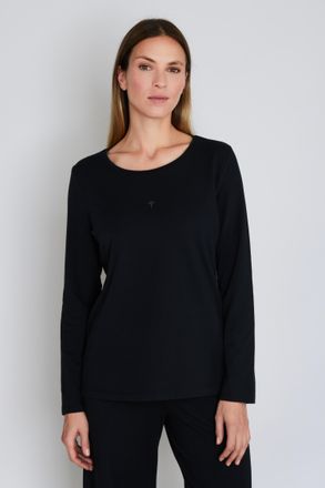 Joop Pyjamaoberteil JOOP Cosy, Damen, Gr. 34, schwarz, Jersey, Obermaterial: 95% Baumwolle, 5% Elasthan, unifarben, loose fit h&uuml;ftlang, Rundhals, Shirts Py