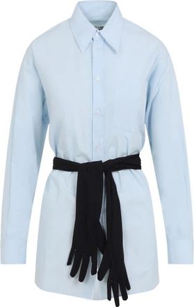 Maison Margiela S52Dt 0060.M35480 Shirt - Dames - Overhemden - Blauw - XS - Katoen - Overhemden