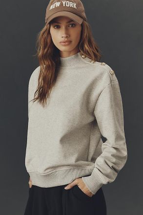 Derek Lam Hilda French Terry Mock-Neck Sweater