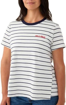 Kindred Bravely Classic Cotton Nursing T-shirt in Navy & White Stripe at Nordstrom, Size X-Small