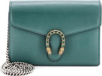 Gucci Dionysus Chain Wallet Leather with Embellished Detail Small crossbody bag - Groen