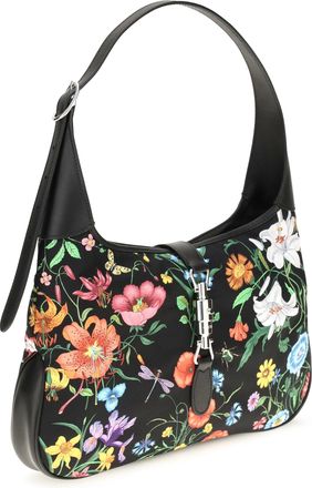 Gucci Womens Medium Jackie 1961 Shoulder Bag Black Multi-Black Nylon Handbags Multi/black