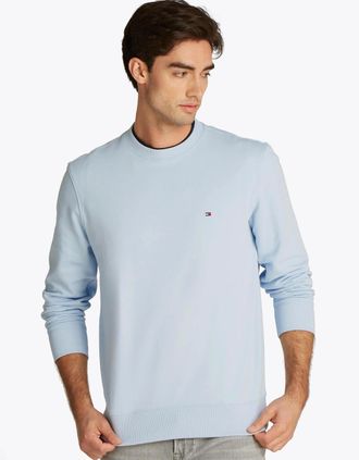 Tommy Hilfiger Mens Tommy Hilfiger Essential Mens Terry Cotton Crew Neck - Breezy Blue - Size: 42
