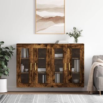 vidaXL Vidaxl - Armarios De Pared 2 Uds Madera De Ingenier&iacute;a Roble Ahumado