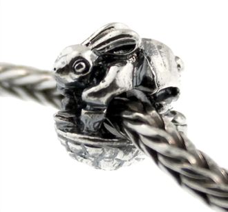 Trollbeads Womens Hare & Tortoise Beads In Silver