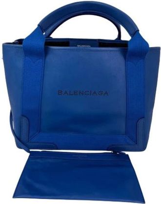 Balenciaga Pre-owned Felt Tote Bag - Dames - Vintage Shopper - Blauw - ONE Size - Vintage