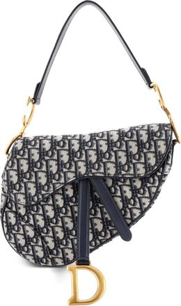 Dior Saddle Handbag Oblique Canvas Medium shoulder bag - Blauw