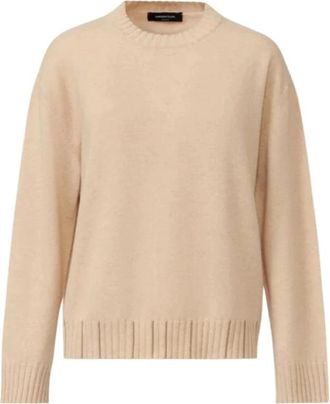 Fabiana Filippi Round-neck Truien - Dames - Ronde hals truien - Beige - XS - Wol - Truien & Vesten