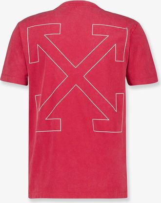Off-white Mens Cotton T-Shirt Red T-Shirts And Polos
