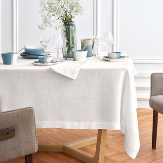 Solino Home Linen Tablecloth for Dining Table, Holiday and Everyday Dining Table Decor - Sonoma in White at Nordstrom, Size X-Small