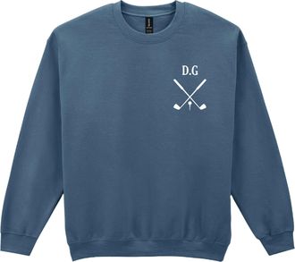 Generic Personalised Golf Name Initials Sweatshirt Fathers Day Jumper Dad Grandad Gift (XL, Indigo Blue)