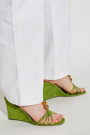 Jimmy Choo London Suede Wedge Sandals Lova, Womens, Green