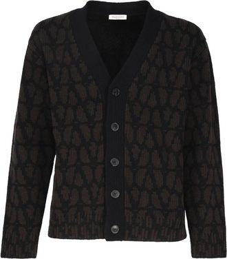 Valentino Garavani Gebreid Vest - Heren - Vesten - Bruin - S - Katoen - Truien & Vesten