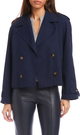 Fifteen Twenty Chelsea Crop Trench Jacket In Navy