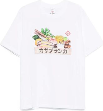 Casablanca T-shirt in cotone con grafica - Bianco