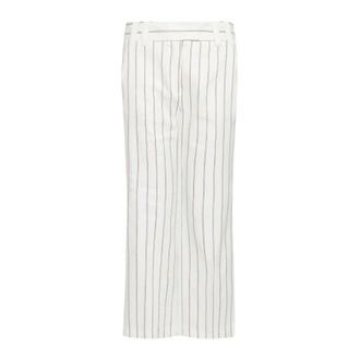 Marella Straight Trousers, female, White, Size: XS Pantalone flare in lino e cotone