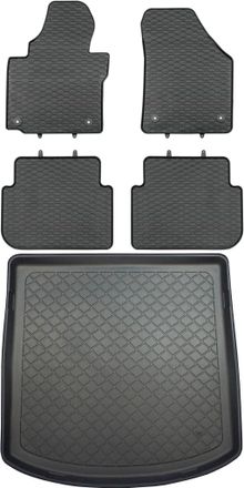 OEM Volkswagen Touran I 1t Van Desde Agosto De 2003 Hasta 2010. Juego De Alfombrillas De Goma Para Coche + Alfombrilla Para Maletero