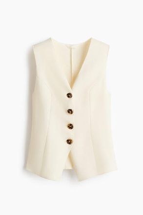 H&M Jersey Waistcoat in Cream at Nordstrom, Size X-Small