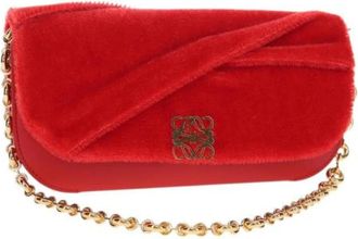 Loewe Pre-owned Clutches, female, Red, Size: ONE SIZE Pre-owned Leather Shoulder Bag