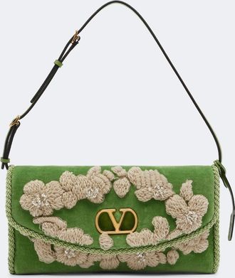 Valentino Garavani DeVain embellished velvet shoulder bag
