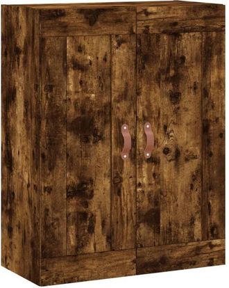vidaXL Armario de pared madera ingeniería roble ahumado 69,5x34x90 cm Vidaxl