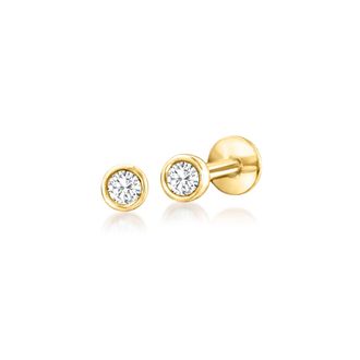 RS Pure by Ross-Simons Bezel-Set Diamond Flat-Back Stud Earrings in 14kt Yellow Gold