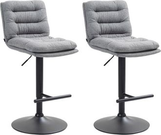 Clp Clp - Lote De 2 Taburetes De Bar De Tela Damar Gris Negro