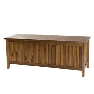 Macabane Ba&uacute;l de jard&iacute;n piscina de madera de teca aceitada 165x55 cm