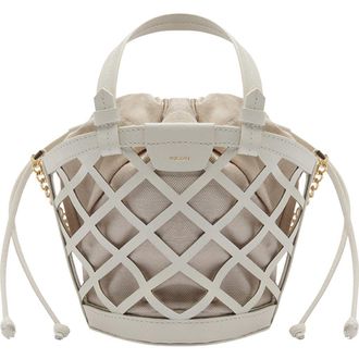 Arezzo Small Petra Leather Bucket Bag in Crema White/Natural at Nordstrom