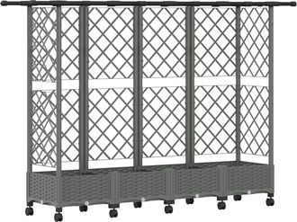 vidaXL Cama Elevada Con Trellis Y Techo Gris Claro 202,5 X 40 X 127 Cm Vidaxl