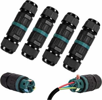 OEM Caja De Empalme Estanca Ip68 - Conector Electrico Exterior 2 Vias - Para Cable De Tierra &Oslash;9 A 12 Mm - Set De 4 Unidades