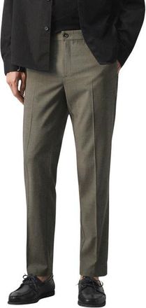 Mango Slim Fit Pleat Front Pants in Olive Green at Nordstrom, Size 38