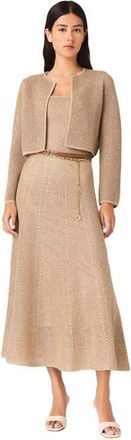 Maje Rhinestone knit cardigan in Nude at Nordstrom, Size Medium