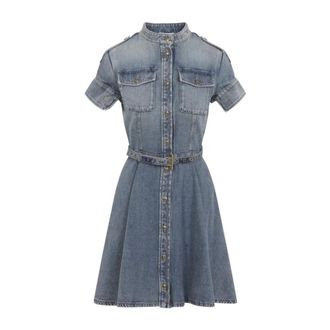 Alexander McQueen Alexander McQueen, Shirt Dresses, female, Blue, Size: XS Denim Mini Dress