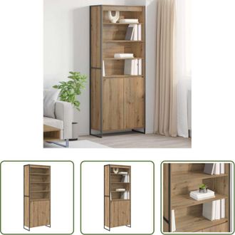 vidaXL Armadio in legno - Armadi alti 2 pcs Rovere Artigianale 79 x 36 x 200 cm