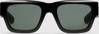 Gucci Rectangular Frame Sunglasses, Black