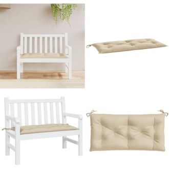 vidaXL Cuscino per Panca Beige 110x50x7 cm in Tessuto Oxford - Cuscino da giardino - Cuscino da patio