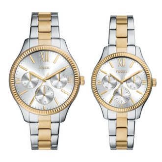 Fossil Outlet Mens Rye 42mm Multifunction Two-Tone Stainless Steel Watch