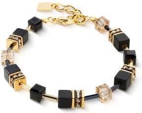Coeur de Lion Geocube Onyx Bracelet in Black - Gold at Nordstrom, Size 8.75