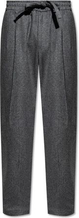 Dolce & Gabbana Visgraatbroek - Heren - Straight fit broeken - Grijs - L - Wol - Broeken