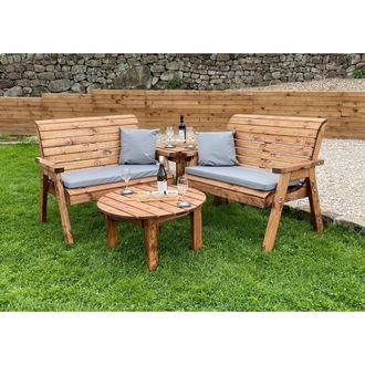 Charles Taylor Trading Four Seater Set C/W Round Coffee - L190xW178xH98 cm in Brown