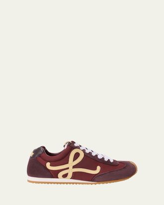 Loewe Mens Ballet Runner 2 Nylon and Suede Sneakers