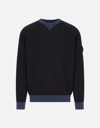 Stone Island Mens S01D3 COMPASS SWEATER - Navy - Size: 40